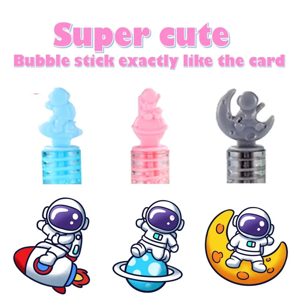 Valentines Day Cards Gifts w/Mini Bubble Wands Party Favors 42 Pack Space Themed